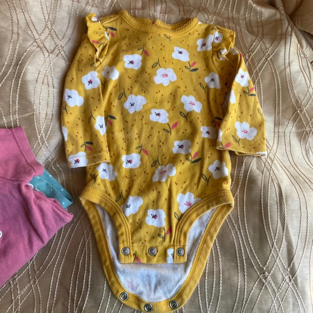 Carters mixed lot 5 pc Baby Bodysuit‎ Pants top Outfit Flamingo Floral 3 mo Girl